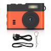 Akozon Keychain Camera 0.96inch HD Display 1080P 12MP Vintage Compact Camera with LED Fill Light for Travel Campus (Black Orange) view 1