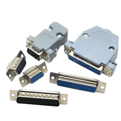 5PCS DB9 DB15 DB25 DB37 Adapter Connector Serial Plug Connectors Ho*/le pin Female Port Socket Plastic Case(DB25,Male)