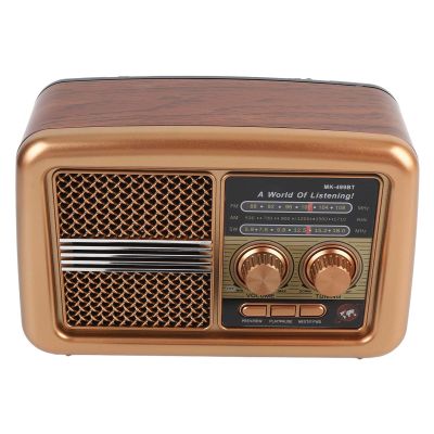 Wisoqu Portable AM FM SW Radio with Speaker, Vintage Decor, Retro Music Playback, Long Retractable Antenna, USB Music Playing, Compact Design (US Plug)