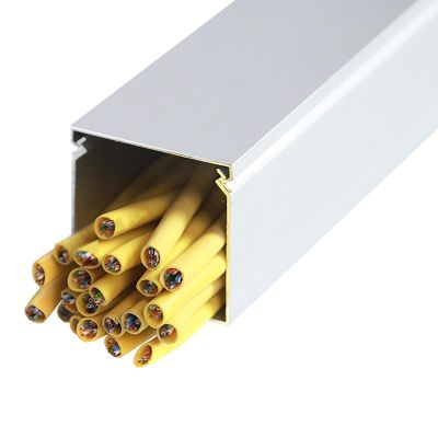 MLYAYE Cable Raceway for More Than One Cord, Aluminum Square Electric Wires Troughs Hider Kit - Cables Strip Organizer Box Large for Outdoor/Indoors((0.79x0.59in) 20x15mm)