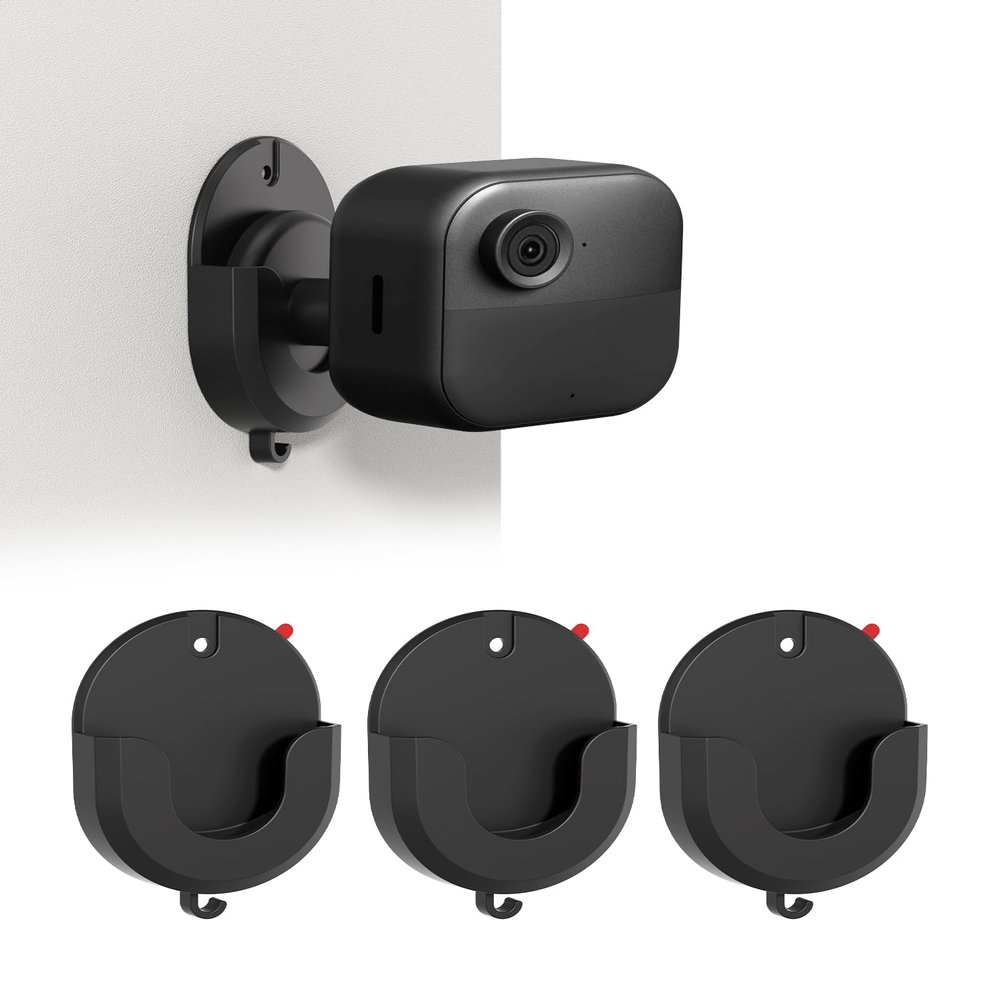 3 Pack Blink Outdoor Camera Mount  No Drill, No Screws, Strong Adhesive Wall Bracket for Blink Outdoor 4, Blink Indoor, Blink Mini, Blink Mini 2 Cameras  Easy, Secure Installation, Black