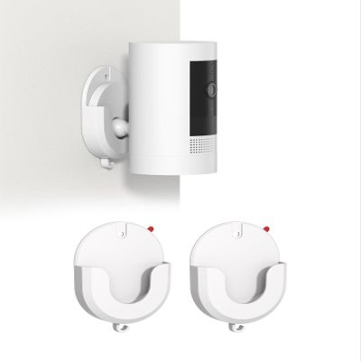 No Drill Ring Camera Adhesive Wall Mount, Strong Adhesive Camera Mount Stand Compatible with Ring Indoor Cam(1st Gen and 2nd Gen) Blink Camera Mount, No Drilling, No Screws, 2 Pack Mount Bracket