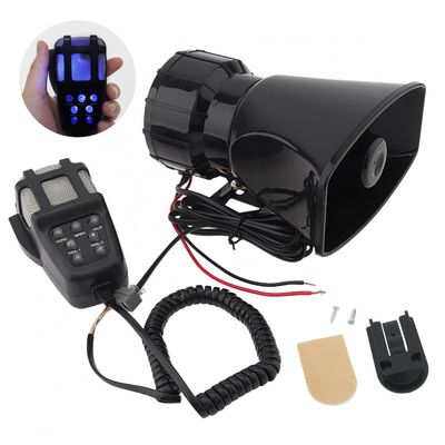 DriSentri Car Siren Horn with Mic PA Speaker System, 7 Tone Sound Speaker Loud Car Alarm Police Siren Vehicle Horn 100W 12V Emergency Amplifier Alarm Kit for Cars Trucks Vehicle Motorcycles