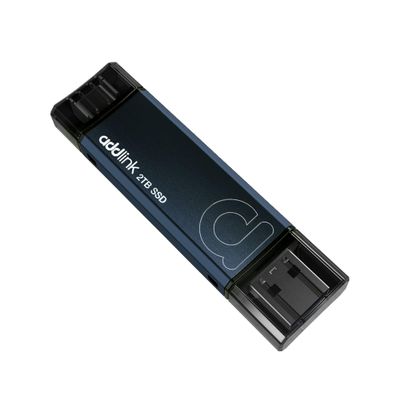Addlink P50 2TB Mini Portable SSD Stick 1050MB/s USB 3.2 Gen 2 Dual Type-C & Type-A Thumb Drive External Solid State Drive for iPhone 16/15 Pro Max ProRes,Steam Deck, PS5, Teslacar (Metal)