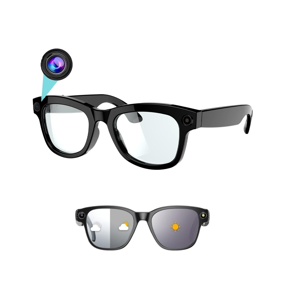 TREEFIA AI Smart Glasses with 1080P HD Camera, AI Real-Time Translation, Bluetooth Audio  Smart Glasses with Camera, Hands-Free Video Recorder for Travel, Sports, Outdoor Use (M01)