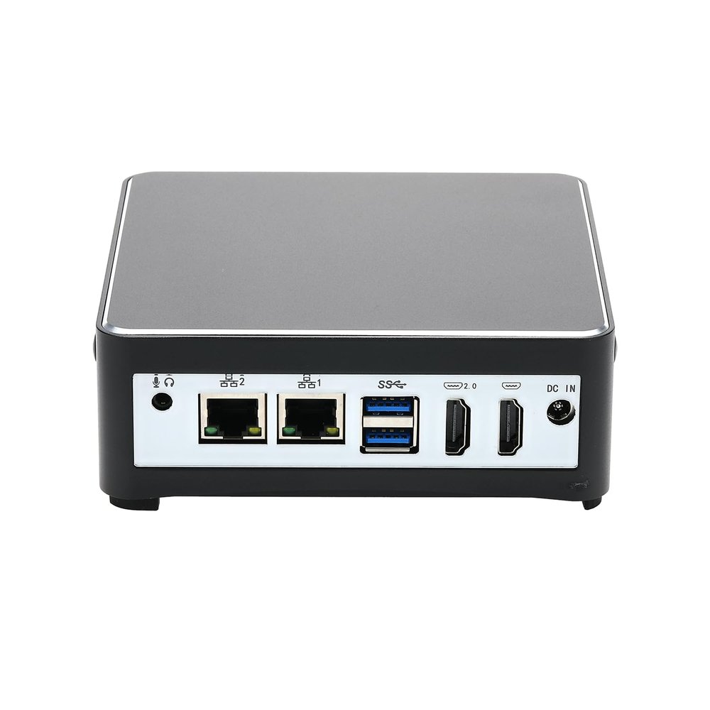 ANDAQI Firewall Hardware, OPNsense, VPN, Network Security Appliance, Router PC, J4125, RS50, AES-NI, 2 x I211, 4 x USB, 2 x COM, Type-C, 2 x HDMI, 8G RAM, 64G SSD