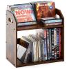 CroBlissful 2-Tier Cd Holder, DVD Storage Rack for Display, Rustic Wooden DVD Organizer Cd Storage Shelf for Home Office Holds up to 56 Standard, Ideal for Music Lovers, Collector view 1