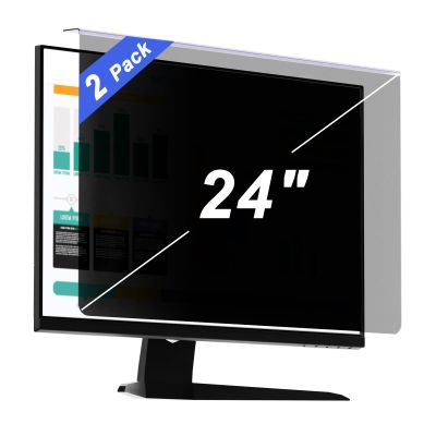 2 Pack Computer Privacy Screen Protector for 23, 23.6, 23.8 and 24 Inches Monitor Anti Blue Light Filter Hanging Type Anti Scratch Easy Installation Shield for Desktop Computer (24 Inches)