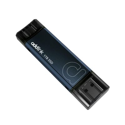 Addlink P50 1TB Mini Portable SSD Stick 1050MB/s USB 3.2 Gen 2 Dual Type-C & Type-A Thumb Drive External Solid State Drive for iPhone 16/15 Pro Max ProRes,Steam Deck, PS5, Teslacar (Metal)
