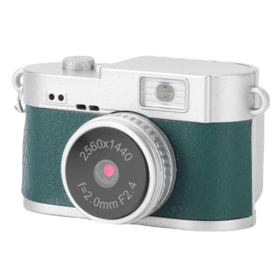 ASHATA Mini Keychain Camera, 2K FHD Video 2MP Mini Digital Camera 1.47 Inch Color Screen Built in 4 Filters LED Flash Rechargeable Small Retro Digital Camera, for Travel Study Recording (Green)