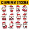 12 Pcs Cute Santa Stickers Set, Adorable Christmas Decals Santa with Gifts, Candy Cane, Mug, and Snowman, Holiday Stickers for Laptop, Bottle, Notebook, Scrapbook, Wrapping, DIY Crafts 5 Inches view 2