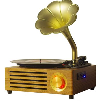 EHVYBDX Classic Style Phonograph Gramophone,Record Player Support Vinyl/U Disk/Bl/Input/Output,Phonograph Record Player 3 Speed for Entertainment and Home Decoration