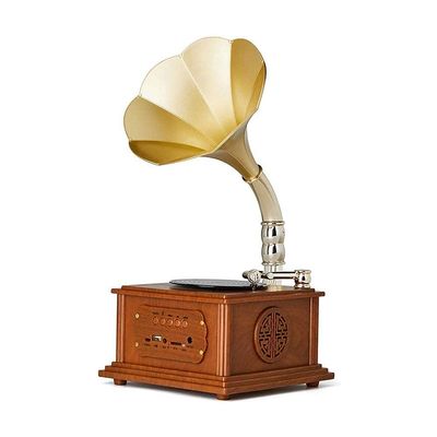 EHVYBDX Record Players Music Box Mini Vintage Retro Classic Gramophone Phonograph Shape Stereo Speaker Sound System Music