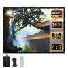 60'' 4:3 HD Projection Screen Foldable Anti-Crease Portable Projector Movie Screen for Home Theater Presentation Education Public Display(133 Inch 4:3) view 1