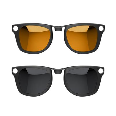 2PCS Polarized Clip for Ray-Ban Meta Wayfarer & Gen 2 (RW4006/RW4012, M Size,50-22), Discoloration Clip for Meta Wayfarer Gen 2 UV Protection, Smart Glasses Color Changing Clip Set (Black Gray+Orange)