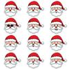12 Pcs Santa Faces Stickers Set, Christmas Decals Santa Expressions with Glasses, Smile, Wink, Tongue Out, Cute Holiday Stickers for Laptop, Bottle, Notebook, Scrapbook, Wrapping, DIY Crafts 7 Inches view 1