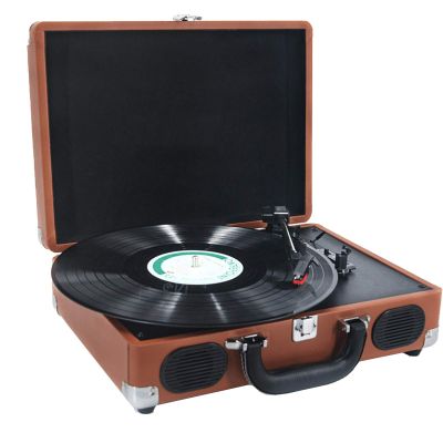 EHVYBDX Retro Suitcase Designed,Record Player Belt-Drive 3-Speed Turntable Built-in Stereo Speakers Supports 7/10/12 Inches Vinyl Record,RCA Line Out,Record Player with Speakers