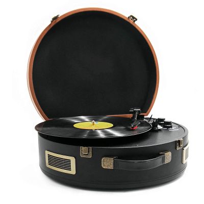 EHVYBDX Record Player Portable Suitcase Record Player 3-Speed Belt-Driven Turntable with Built-in Speakers Support USB Playback/RC