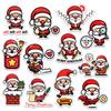12 Pcs Funny Santa Stickers, Cartoon Christmas Decals Featuring Santa with Gifts, Sleigh, Lights, Reindeer, Cute Holiday Stickers for Laptop, Bottle, Notebook, Scrapbook, Wrapping, DIY Crafts 5 Inches view 1