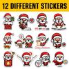 12 Pcs Funny Santa Stickers, Cartoon Christmas Decals Featuring Santa with Gifts, Sleigh, Lights, Reindeer, Cute Holiday Stickers for Laptop, Bottle, Notebook, Scrapbook, Wrapping, DIY Crafts 5 Inches view 2