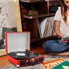 EHVYBDX Three Speeds Turntable Retro Record Player with Built-in Stereo Speakers,Supports USB,RCA Outputheadphone Jack Mp3,Mobile Phones Music Playback,Suitcase Design,Gifts for Women view 2