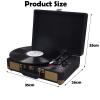 EHVYBDX Turntable, Record Player with Speakers, Three SpeedSupports RCA OutputBl, Headphone Jack,Portable Suitcase Style Vinyl Player view 4
