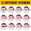 12 Pcs Santa Faces Stickers Set, Christmas Decals Santa Expressions with Glasses, Smile, Wink, Tongue Out, Cute Holiday Stickers for Laptop, Bottle, Notebook, Scrapbook, Wrapping, DIY Crafts 6 Inches view 2