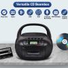 CD and Cassette Player Combo, Portable CD Player with Handle, Remote Control, LCD Display & AUX/Headphone Jack, AM/FM Stereo Radio and Tape Player/Recorder, for Home, Senior, Child view 2