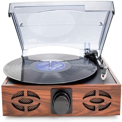 EHVYBDX Record Player Vinyl Turntable Retro Gramophone with 2 Built in Stereo Speaker 3-Speed 33/45/78 USB Headphone Jack/Aux Input/RCA-A. Recorder