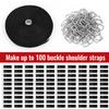 1" x64ft Hook and Loop Straps with Metal Buckles, Molle Cable Straps, Adjustable Fastening Cinch Strap, Reusable Nylon Securing Cord Ties, 1 inch Wide, Black with 70 Buckles view 3