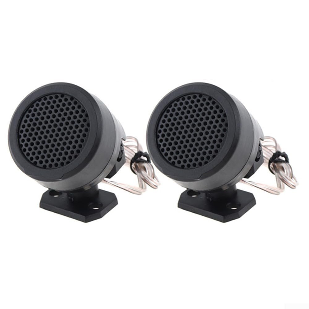 AugustknowU Pair of 500W Dome Tweeter Speakers with Built-in Crossover for 12V Car Audio Systems, Compact Black Loudspeakers for Enhanced Stereo Sound Quality