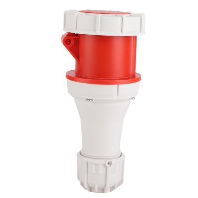 5 Pin Industrial Plug 63A, Aviation Plug Connector, IP67 Rated with Brass Contacts, Compact Aviation Socket for Breweries Workshops Camping Outdoor Sports, Red Color
