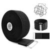 2" x16ft Hook and Loop Straps with Metal Buckles, Molle Cable Straps, Adjustable Fastening Cinch Strap, Reusable Nylon Securing Cord Ties, 2 inch Wide, Black with 10 Buckles view 1
