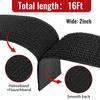 2" x16ft Hook and Loop Straps with Metal Buckles, Molle Cable Straps, Adjustable Fastening Cinch Strap, Reusable Nylon Securing Cord Ties, 2 inch Wide, Black with 10 Buckles view 2