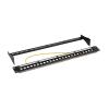 24-port blank patch panel, uninstalled, empty 24P panel, shielded, 19-inch, 1U rack mount, with labeling, field cable strip, ground wire view 4