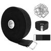 1.5" x16ft Hook and Loop Straps with Metal Buckles, Molle Cable Straps, Adjustable Fastening Cinch Strap, Reusable Nylon Securing Cord Ties, 1.5 inch Wide, Black with 15 Buckles view 1