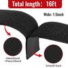 1.5" x16ft Hook and Loop Straps with Metal Buckles, Molle Cable Straps, Adjustable Fastening Cinch Strap, Reusable Nylon Securing Cord Ties, 1.5 inch Wide, Black with 15 Buckles view 2