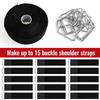 1.5" x16ft Hook and Loop Straps with Metal Buckles, Molle Cable Straps, Adjustable Fastening Cinch Strap, Reusable Nylon Securing Cord Ties, 1.5 inch Wide, Black with 15 Buckles view 3