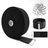 2" x32ft Hook and Loop Straps with Metal Buckles, Molle Cable Straps, Adjustable Fastening Cinch Strap, Reusable Nylon Securing Cord Ties, 2 inch Wide, Black with 20 Buckles view 1