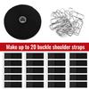 2" x32ft Hook and Loop Straps with Metal Buckles, Molle Cable Straps, Adjustable Fastening Cinch Strap, Reusable Nylon Securing Cord Ties, 2 inch Wide, Black with 20 Buckles view 3
