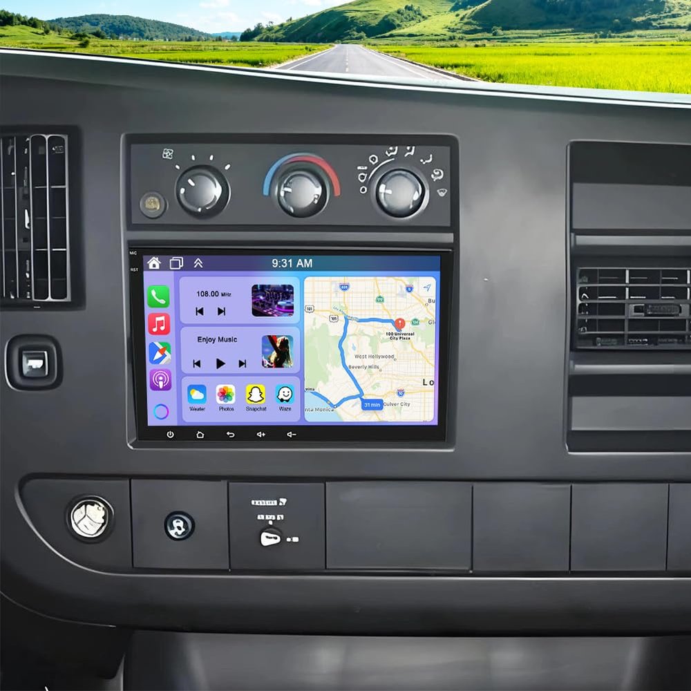 2G+64G Car Stereo for GMC Savana 2008-2017 with Wireless CarPlay and Android Auto, 8 Inch HD Touchscreen Android 14 Double Din Car Radio Receiver Support Bluetooth GPS WiFi FM RDS SWC BT Backup Camera