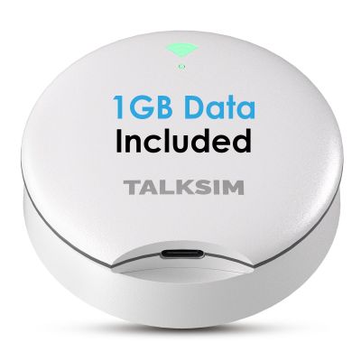 TALKSIM UFO Mobile Hotspot with 1GB Data, 4G LTE Portable WiFi Hotspot Device MiFi, Works with AT&T, T-Mobile, Verizon Network |10 Devices, USA Coverage, No SIM Require, No Contract (White, 1GB 7Days)