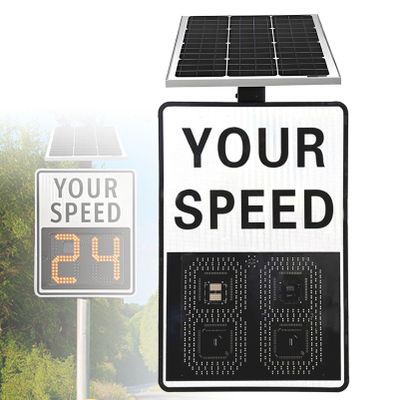 DNEPEI Traffic Speed Feedback Sign,Solar Powered Radar Detector, LED Your Speed Display with Red/Green Alert for School Zones & High-Traffic Areas White-20 * 27in