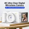 4K Digital Camera, 64MP 16X Zoom and 180 Flip Screen for Vlogging, Selfie-Friendly Compact Camera for Travel and Student-Friendly Design(Black 32G) view 3
