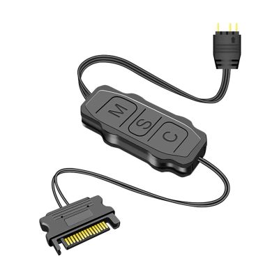 ACGTUY ARGB Controller 5V 3 Pin to S-A1T-A Power Supply Adapter Cable RGB SYNC Control for PC Fan Cooling Fan Light Strip(Black)