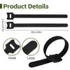 212Pcs 8in Cable Ties, Adjustable Cable Straps Wire Organizer Cord Wrap, Hook and Loop Cable Management view 2