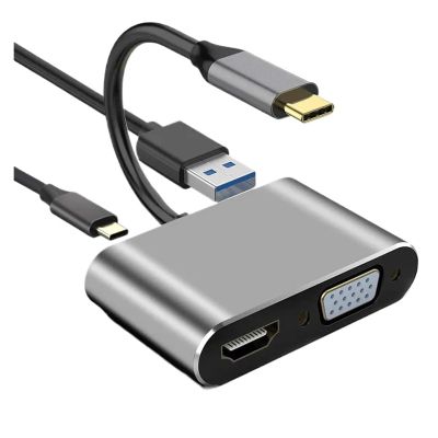 HYAGBCOP USB C TY>pe c to HDMI-Compatible 4K Adapter V/GA USB3.0 Video Converter PD 100W Fast for pro s9 s10(4 in 1 87w)