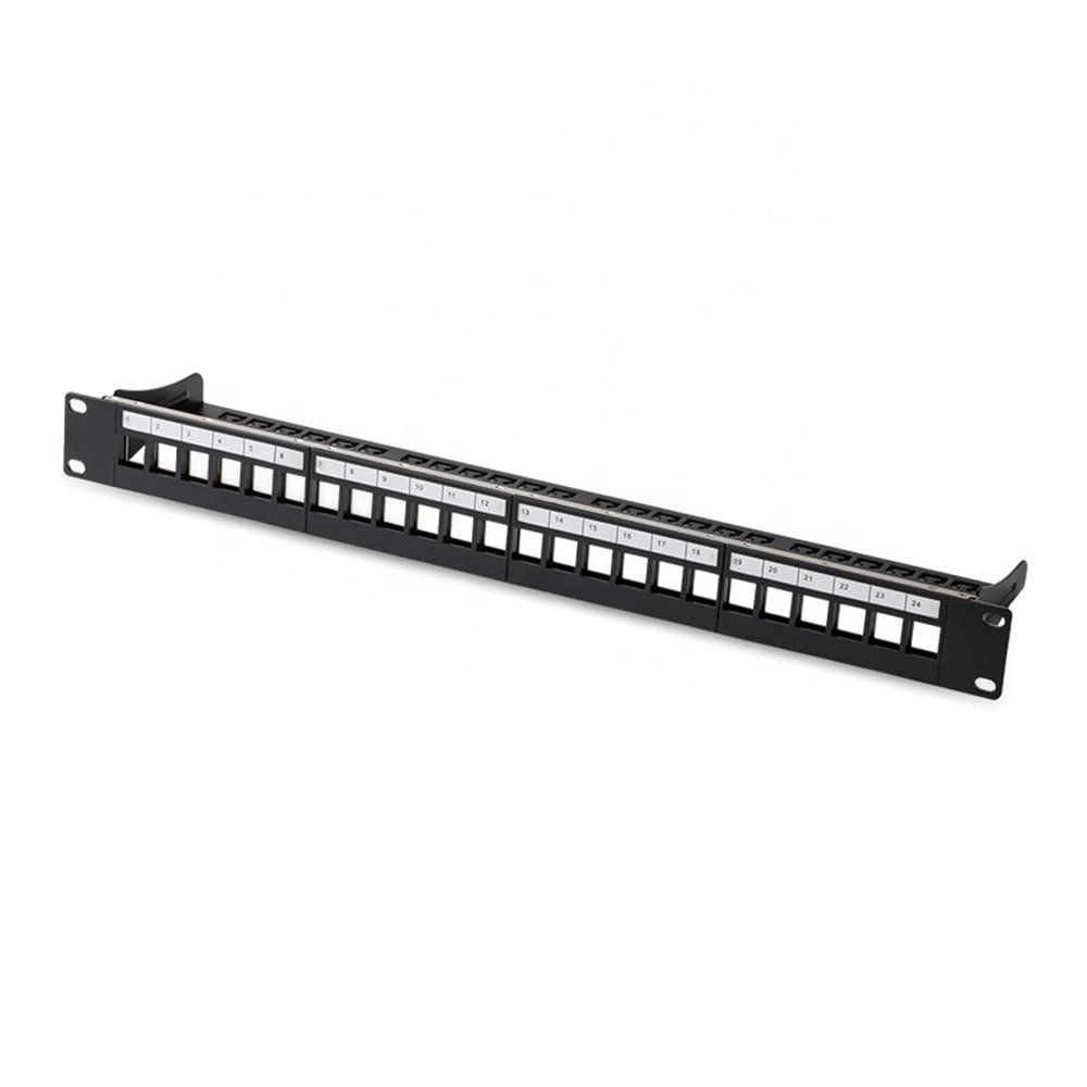 24-port uninstallable modular blank patch panel 19-inch 1U rack mount