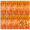 10 Pack Orange Backdrop Curtain 3.2ft x 8.2ft Metallic Tinsel Foil Fringe Curtains Photo Booth Background for Birthday Party Decoration Baby Shower Engagement Wedding Christmas Decoration view 1