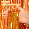 10 Pack Orange Backdrop Curtain 3.2ft x 8.2ft Metallic Tinsel Foil Fringe Curtains Photo Booth Background for Birthday Party Decoration Baby Shower Engagement Wedding Christmas Decoration view 2